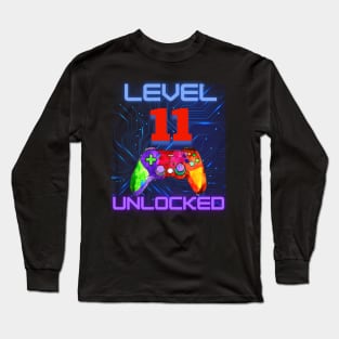 Level "11" Unlocked Ultimate Gamer Design Long Sleeve T-Shirt